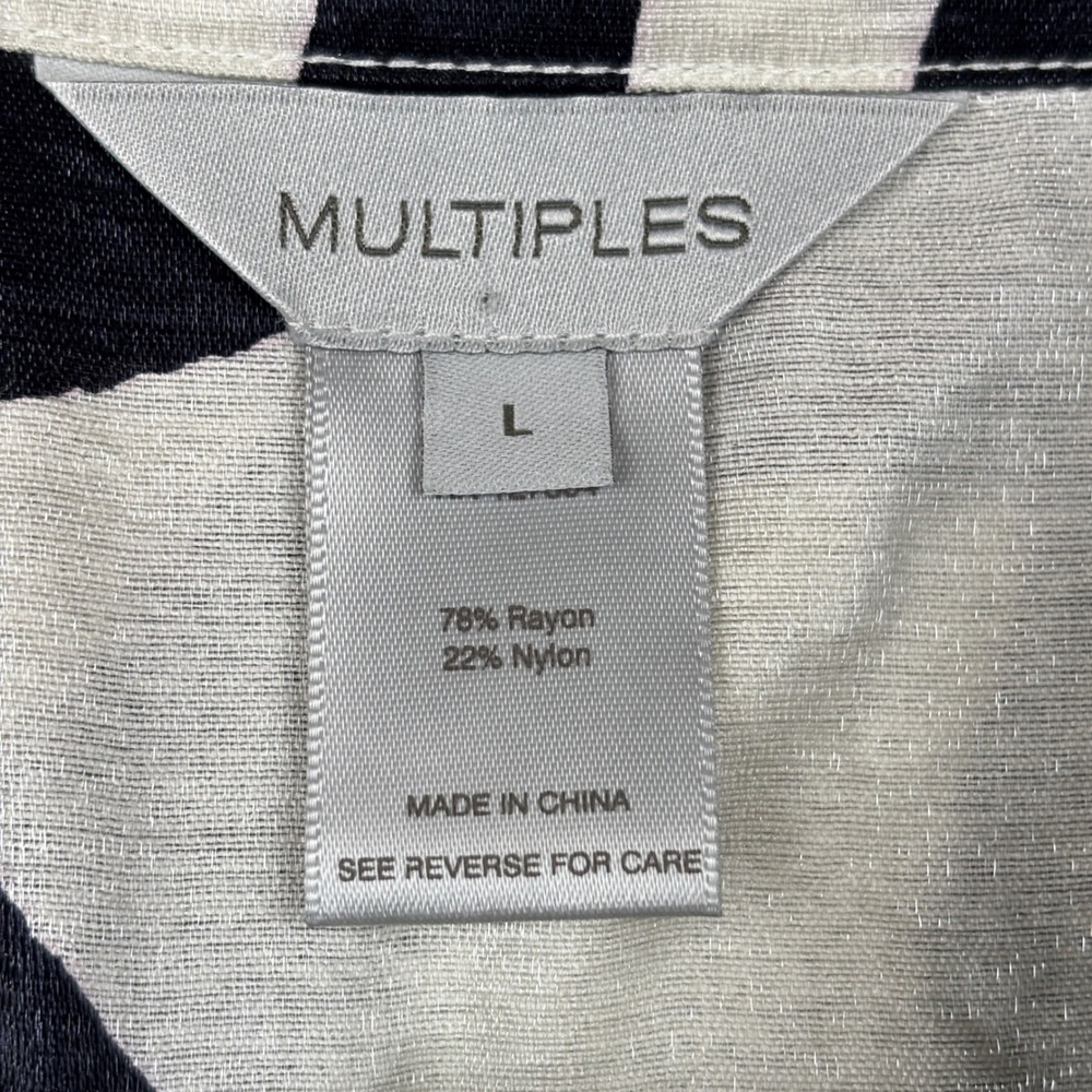 Multiples Shirt Womens L Toggle Button Abstract Print - Picture 6 of 9